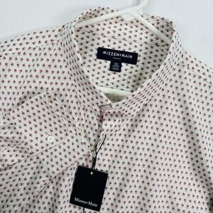 Mizzen+Main Leeward Shirt Mens 2XL Wine Todos Plaid Trim Fit Button Down NWT